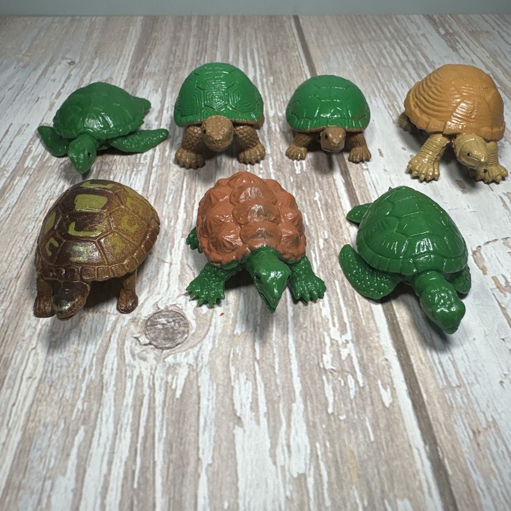 Vintage Safari Ltd. Miniature Turtles LOT Of 7 Figures Realistic Miniature